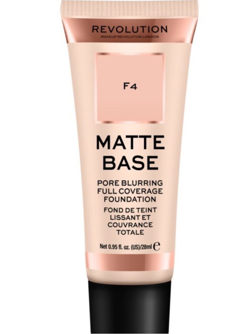 Revolution Matte Base Foundation F4 - Pink Beige Shade Pore Blur